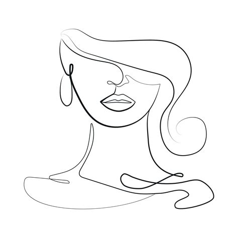 woman line art|female face line art.